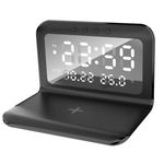 Laptop, Telefoane si Tablete - Telefoane mobile si accesorii - Accesorii Telefoane - Incarcatoare telefoane - Incarcator Wireless 2 in 1 si Ceas cu Afisaj LED 168.4 x 119.2 x 19.2 mm - Infinity.ro
