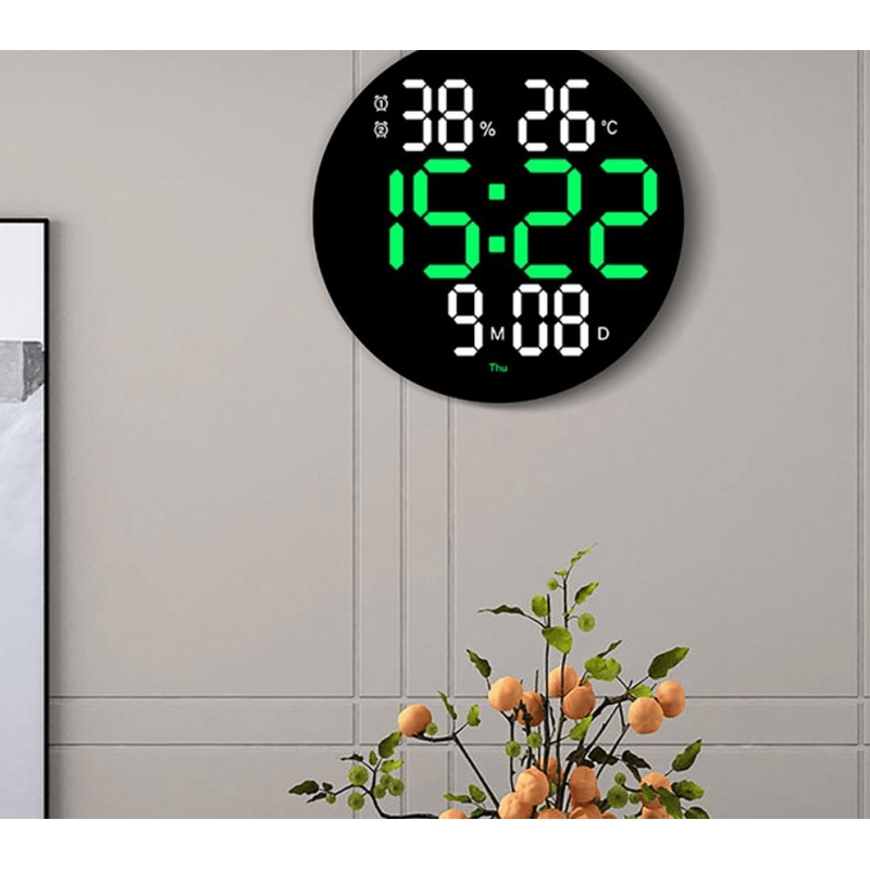 Casa si Gradina - Decoratiuni - Ceasuri - Ceas de perete electronic RD A329 afisaj VERDE temperatura umiditate data - Infinity.ro