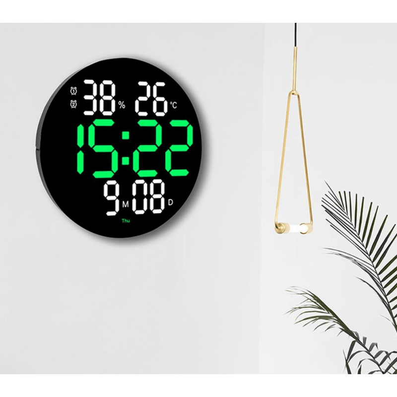 Casa si Gradina - Decoratiuni - Ceasuri - Ceas de perete electronic RD A329 afisaj VERDE temperatura umiditate data - Infinity.ro