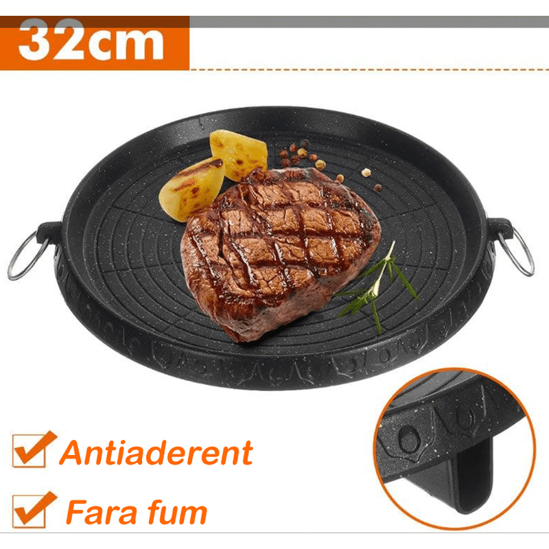 Casa si Gradina - Bucatarie si vesela - Vase pentru gatit - Tigai si seturi - Tigaie rotunda pentru gratar Aorlis AO-78288 de 32cm strat antiaderent - Infinity.ro