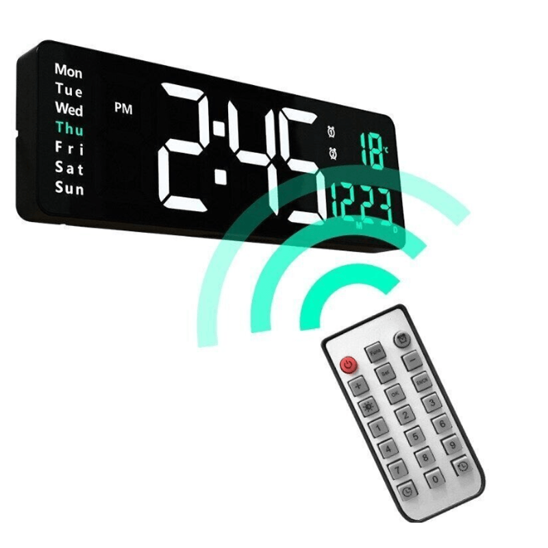 Casa si Gradina - Decoratiuni - Ceasuri - Ceas Digital de Perete RD AL6626 afisaj VERDE Functie de Termometru Calendar Temporizator Alarma Dubla - Infinity.ro