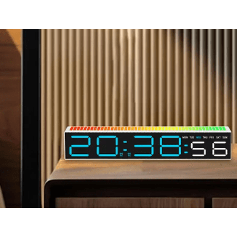 Casa si Gradina - Decoratiuni - Ceasuri - Ceas decorativ ecran LED RGB functie de captare a sunetului afisare ora alarma 3 niveluri de reglare a luminozitatii - Infinity.ro