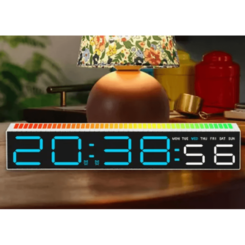 Casa si Gradina - Decoratiuni - Ceasuri - Ceas decorativ ecran LED RGB functie de captare a sunetului afisare ora alarma 3 niveluri de reglare a luminozitatii - Infinity.ro