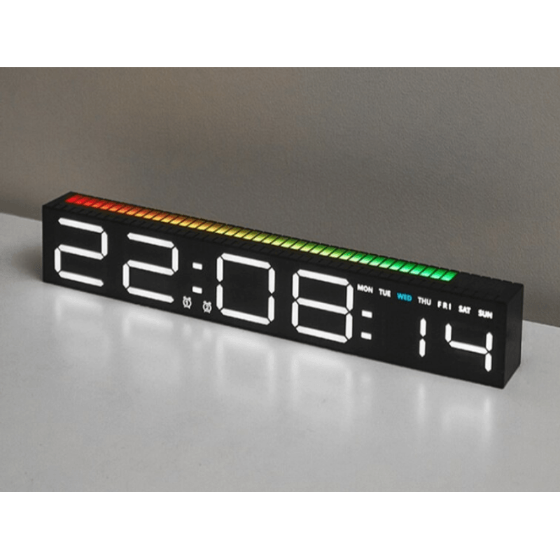 Casa si Gradina - Decoratiuni - Ceasuri - Ceas decorativ ecran LED RGB functie de captare a sunetului afisare ora alarma 3 niveluri de reglare a luminozitatii - Infinity.ro