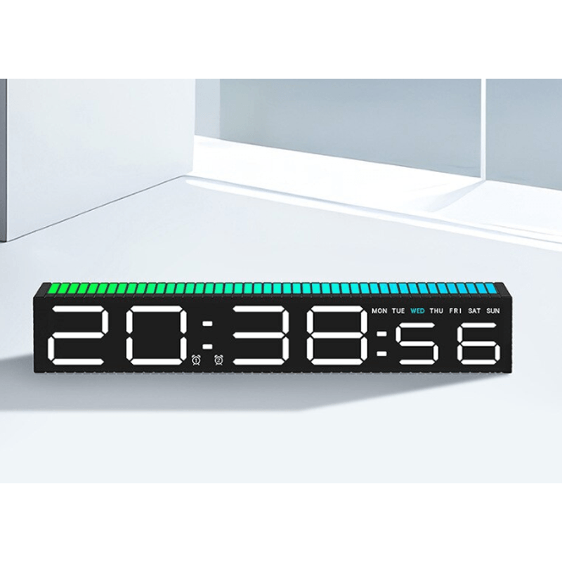 Casa si Gradina - Decoratiuni - Ceasuri - Ceas decorativ ecran LED RGB functie de captare a sunetului afisare ora alarma 3 niveluri de reglare a luminozitatii - Infinity.ro
