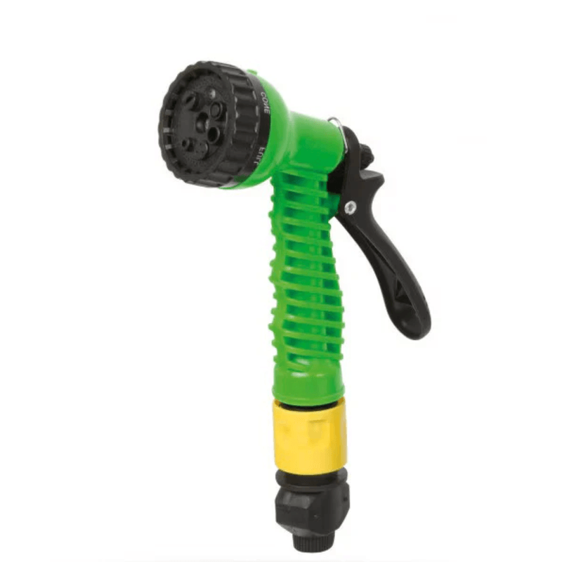 Casa si Gradina - Gradinarit si plante - Instalatii si accesorii pentru irigatii - Furtunuri de gradina si accesorii - Set pentru stropit furtun textil flexibil 15m cu tambur pistol de pulverizat 7 in 1 - Infinity.ro