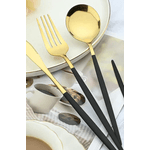 Casa si Gradina - Bucatarie si vesela - Vesela si tacamuri - Tacamuri si seturi - Set de 24 tacamuri elegante si rafinate cu un finisaj luxos NEGRU cu AURIU - Infinity.ro