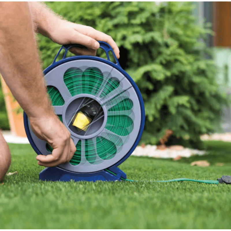 Casa si Gradina - Gradinarit si plante - Instalatii si accesorii pentru irigatii - Furtunuri de gradina si accesorii - Set pentru stropit furtun textil flexibil 15m cu tambur pistol de pulverizat 7 in 1 - Infinity.ro