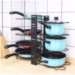 Casa si Gradina - Mobilier - Organizare si depozitare - Organizatoare pentru sertare si dulapuri - Suport organizator pentru oale si tigai cu 8 rafturi - Infinity.ro