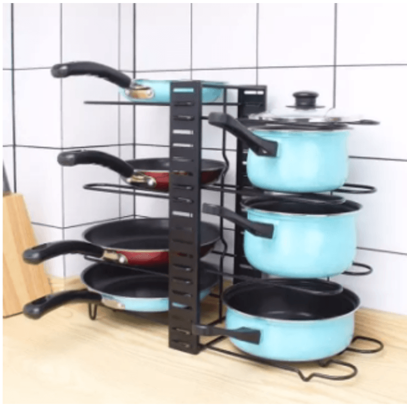 Casa si Gradina - Mobilier - Organizare si depozitare - Organizatoare pentru sertare si dulapuri - Suport organizator pentru oale si tigai cu 8 rafturi - Infinity.ro