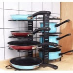 Casa si Gradina - Mobilier - Organizare si depozitare - Organizatoare pentru sertare si dulapuri - Suport organizator pentru oale si tigai cu 8 rafturi - Infinity.ro