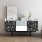 Casa si Gradina - Decoratiuni - Tapet - Set 2 X Autocolant Marmura NEGRU CU ALB 60 x 200 Autoadeziv Rezistent pentru Mobila - Infinity.ro