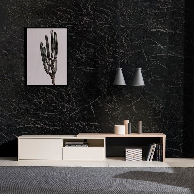 Casa si Gradina - Decoratiuni - Tapet - Set 2 X Autocolant Marmura NEGRU CU ALB 60 x 200 Autoadeziv Rezistent pentru Mobila - Infinity.ro