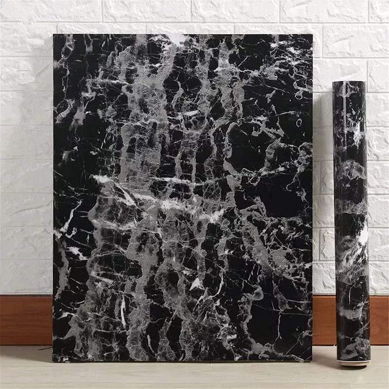 Casa si Gradina - Decoratiuni - Tapet - Set 2 X Autocolant Marmura NEGRU CU ALB 60 x 200 Autoadeziv Rezistent pentru Mobila - Infinity.ro