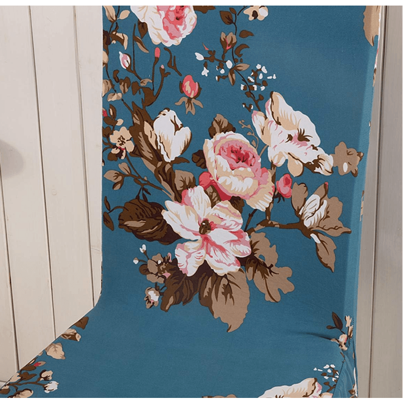 Casa si Gradina - Textile si covoare - Huse pentru mobilier - Set 6 huse pentru scaun model ALBASTRE cu floricele CC-106 - Infinity.ro