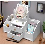 Casa si Gradina - Mobilier - Organizare si depozitare - Organizatoare pentru sertare si dulapuri - Organizator cosmetice cu Oglinda, 2 sertare, 4 compartimente, 40 x 20 x 33 cm - Infinity.ro