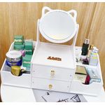 Casa si Gradina - Mobilier - Organizare si depozitare - Organizatoare pentru sertare si dulapuri - Organizator cosmetice cu Oglinda, 2 sertare, 4 compartimente, 40 x 20 x 33 cm - Infinity.ro