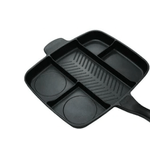 Casa si Gradina - Bucatarie si vesela - Vase pentru gatit - Tigai si seturi - Tigaie grill multifunctionala cu 5 compartimente pentru gatit MANER LEMN - Infinity.ro