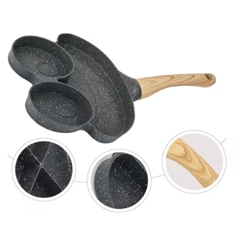 Casa si Gradina - Bucatarie si vesela - Vase pentru gatit - Tigai si seturi - Tigaie antiaderenta cu 3 compartimente forma de broscuta - Infinity.ro