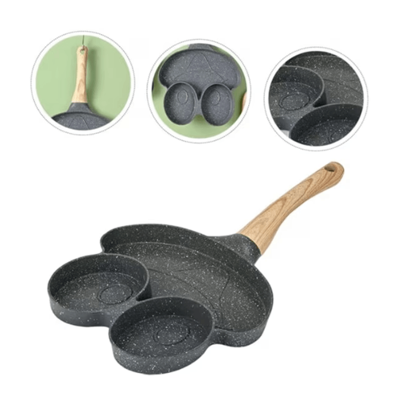 Casa si Gradina - Bucatarie si vesela - Vase pentru gatit - Tigai si seturi - Tigaie antiaderenta cu 3 compartimente forma de broscuta - Infinity.ro