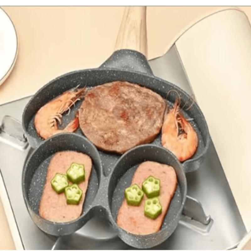 Casa si Gradina - Bucatarie si vesela - Vase pentru gatit - Tigai si seturi - Tigaie antiaderenta cu 3 compartimente forma de broscuta - Infinity.ro