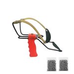 Sport si Outdoor - Camping - Cutite, bricege si accesorii - Cutite si bricege - Set prastie profesionala metalica cu suport antebrat si 200 bile metalice 10 mm, DEPOX®, 20 cm, portocaliu - Infinity.ro