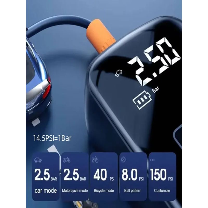 Auto si Moto - Reparatii si depanare - Compresoare auto - Compresor digital multifunctional portabil cu fir si incarcare la bricheta plus lumina de urgenta LED - Infinity.ro