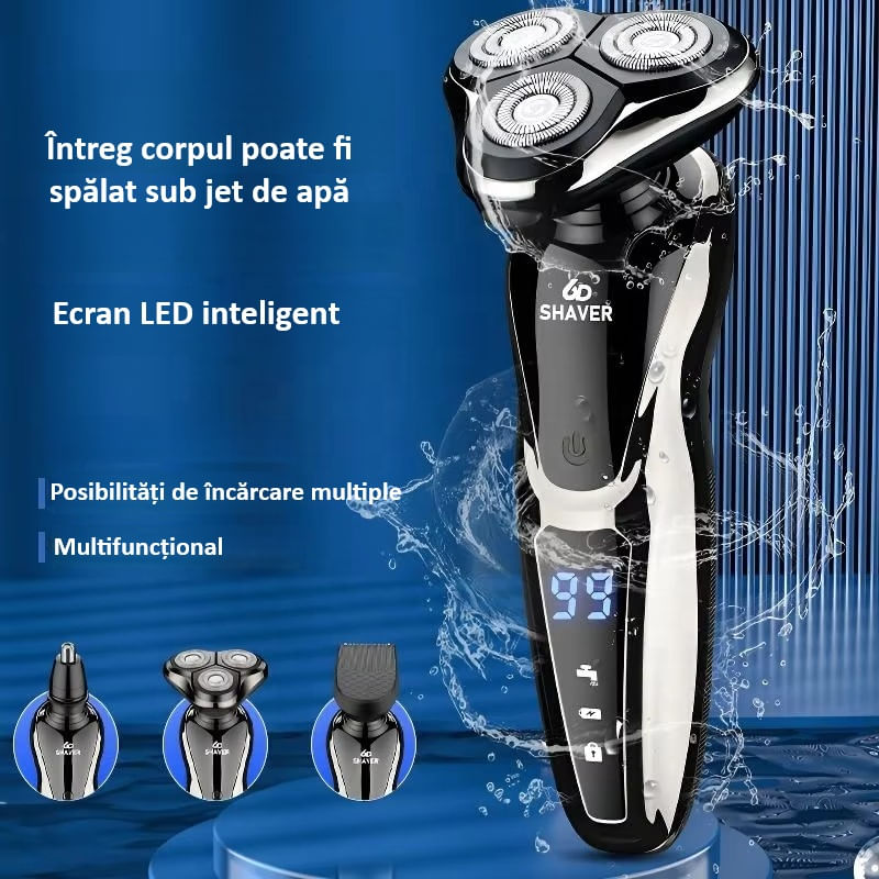 Ingrijire personala si Cosmetice - Aparate & accesorii ingrijire personala - Aparate de ras si tuns - Aparate de ras electrice - WAIKIL Aparat de ras electric 3 in 1, incarcare USB, reincarcabil, triplu lama, impermeabil pentru barbati - Infinity.ro