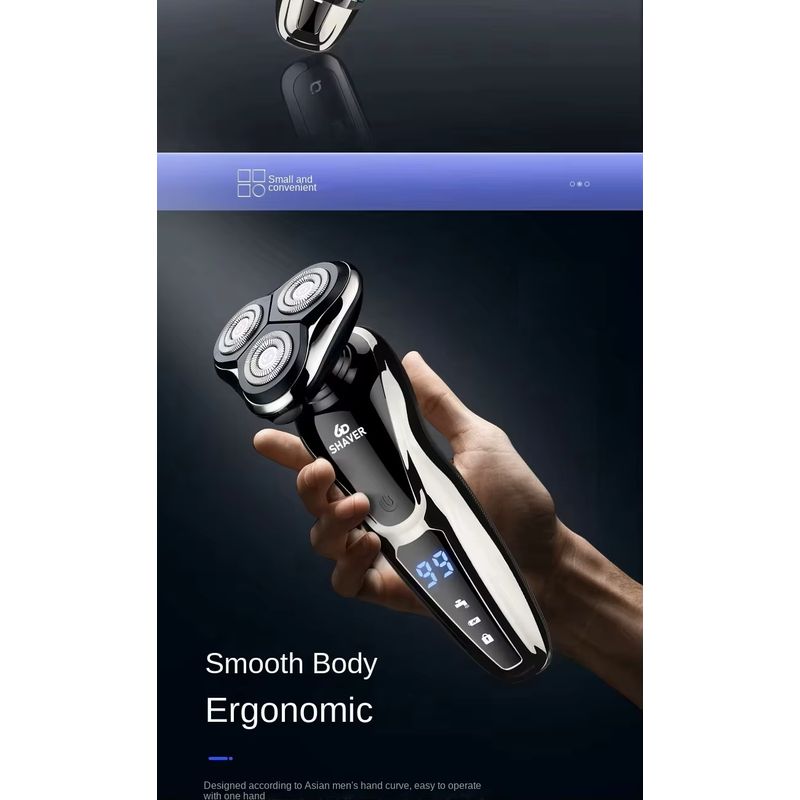 Ingrijire personala si Cosmetice - Aparate & accesorii ingrijire personala - Aparate de ras si tuns - Aparate de ras electrice - WAIKIL Aparat de ras electric 3 in 1, incarcare USB, reincarcabil, triplu lama, impermeabil pentru barbati - Infinity.ro