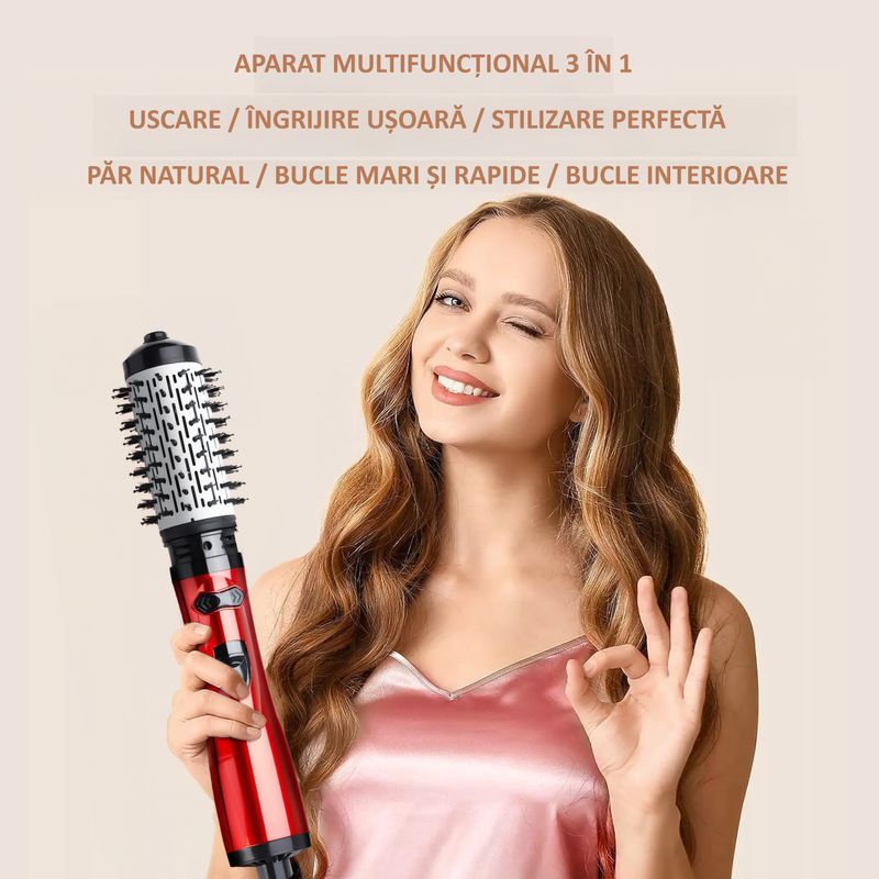 Ingrijire personala si Cosmetice - Aparate & accesorii ingrijire personala - Hair styling - Perii de par electrice - WAIKIL Perie par rotativa 3 trepte pentru aer rece-cald, 360 grade rotire perie, cablu anti-incalcire - Infinity.ro