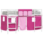 Casa si Gradina - Mobilier - Paturi si accesorii - Paturi - Cadru de Pat Pe Doua Niveluri pentru Copii cu Cortine - Infinity.ro
