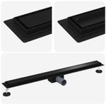 Casa si Gradina - Sanitare - Instalatii hidro - Tevi - 2 in 1 Drenaj pentru dus Negru 100 cm Otel inoxidabil 304 - Infinity.ro