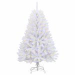 Casa si Gradina - Decoratiuni - Decoratiuni de sezon - Brad de Craciun artificial cu 150 LED Alb 120 cm PVC si Metal - Infinity.ro