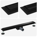 Casa si Gradina - Sanitare - Instalatii hidro - Tevi - 2 in 1 Drenaj pentru dus Negru 70 cm Otel inoxidabil 304 - Infinity.ro