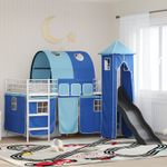 Casa si Gradina - Mobilier - Paturi si accesorii - Paturi - Cadru de pat inalt pentru copii cu perdele, arc, tobogan, turn - Infinity.ro