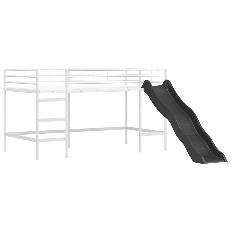 Casa si Gradina - Mobilier - Paturi si accesorii - Paturi - Cadru de pat inalt pentru copii cu perdele, arc, tobogan, turn - Infinity.ro