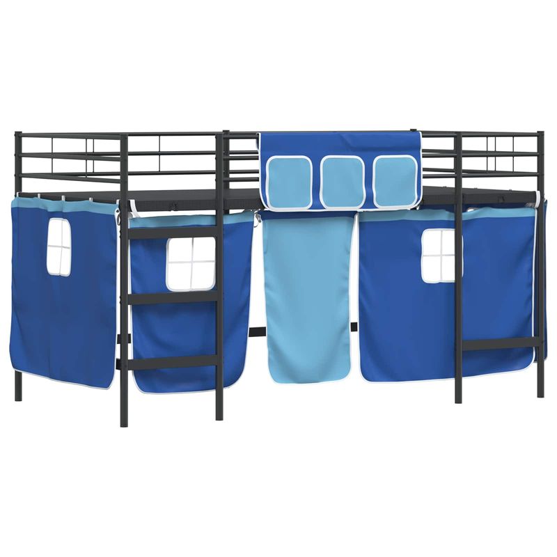 Casa si Gradina - Mobilier - Paturi si accesorii - Paturi - Cadru de Pat Pe Doua Niveluri pentru Copii cu Cortine - Infinity.ro
