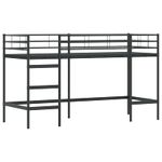 Casa si Gradina - Mobilier - Paturi si accesorii - Paturi - Cadru de Pat Pe Doua Niveluri pentru Copii cu Cortine Negru - Infinity.ro