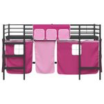 Casa si Gradina - Mobilier - Paturi si accesorii - Paturi - Cadru de Pat Pe Doua Niveluri pentru Copii cu Cortine - Infinity.ro