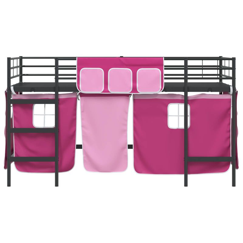 Casa si Gradina - Mobilier - Paturi si accesorii - Paturi - Cadru de Pat Pe Doua Niveluri pentru Copii cu Cortine - Infinity.ro