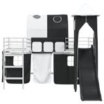 Casa si Gradina - Mobilier - Paturi si accesorii - Paturi - Cadru de pat inalt pentru copii cu perdele, arc, tobogan, turn - Infinity.ro
