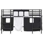 Casa si Gradina - Mobilier - Paturi si accesorii - Paturi - Cadru de Pat Pe Doua Niveluri pentru Copii cu Cortine Negru - Infinity.ro
