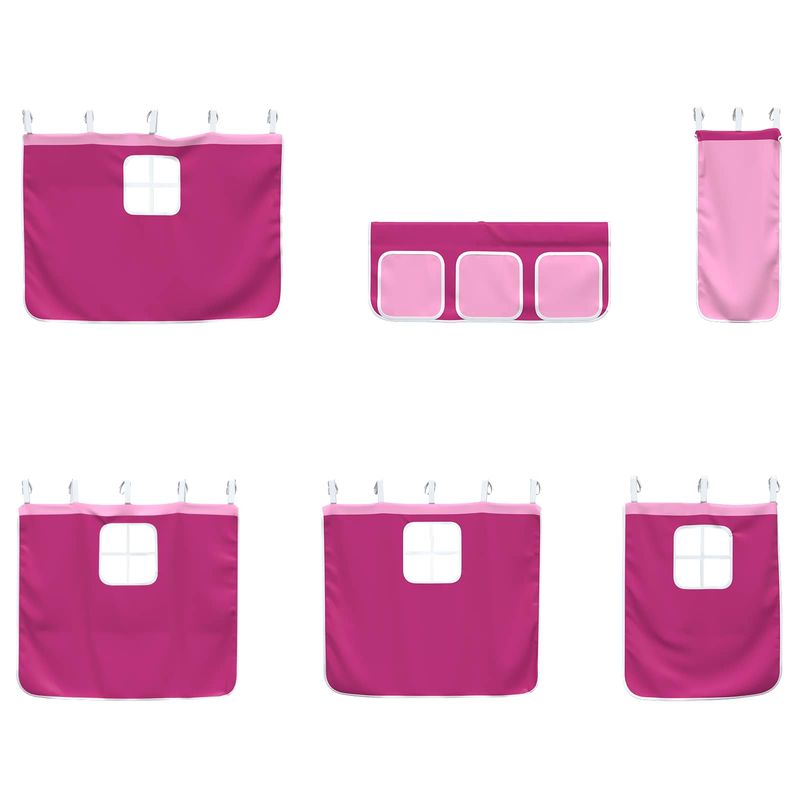 Casa si Gradina - Mobilier - Paturi si accesorii - Paturi - Cadru de Pat Pe Doua Niveluri pentru Copii cu Cortine - Infinity.ro