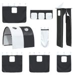 Casa si Gradina - Mobilier - Paturi si accesorii - Paturi - Cadru de pat inalt pentru copii cu perdele, arc, tobogan, turn - Infinity.ro