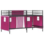 Casa si Gradina - Mobilier - Paturi si accesorii - Paturi - Cadru de Pat Pe Doua Niveluri pentru Copii cu Cortine - Infinity.ro