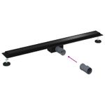 Casa si Gradina - Sanitare - Instalatii hidro - Tevi - 2 in 1 Drenaj pentru dus Negru 100 cm Otel inoxidabil 304 - Infinity.ro