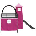 Casa si Gradina - Mobilier - Paturi si accesorii - Paturi - Cadru de pat inalt pentru copii cu perdele, arc, tobogan, turn - Infinity.ro