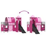 Casa si Gradina - Mobilier - Paturi si accesorii - Paturi - Cadru de pat inalt pentru copii cu perdele, arc, tobogan, turn - Infinity.ro