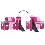 Casa si Gradina - Mobilier - Paturi si accesorii - Paturi - Cadru de pat inalt pentru copii cu perdele, arc, tobogan, turn - Infinity.ro