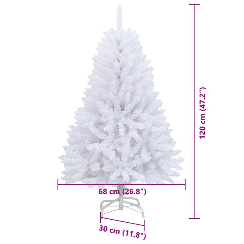 Casa si Gradina - Decoratiuni - Decoratiuni de sezon - Brad de Craciun artificial cu 150 LED Alb 120 cm PVC si Metal - Infinity.ro